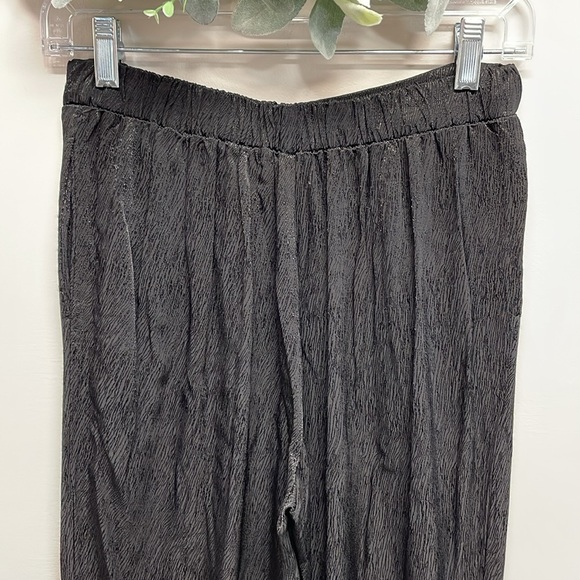 NWT Stateside Black Satin Jacquard Front Slit Trousers with Pockets S - Picture 6 of 16
